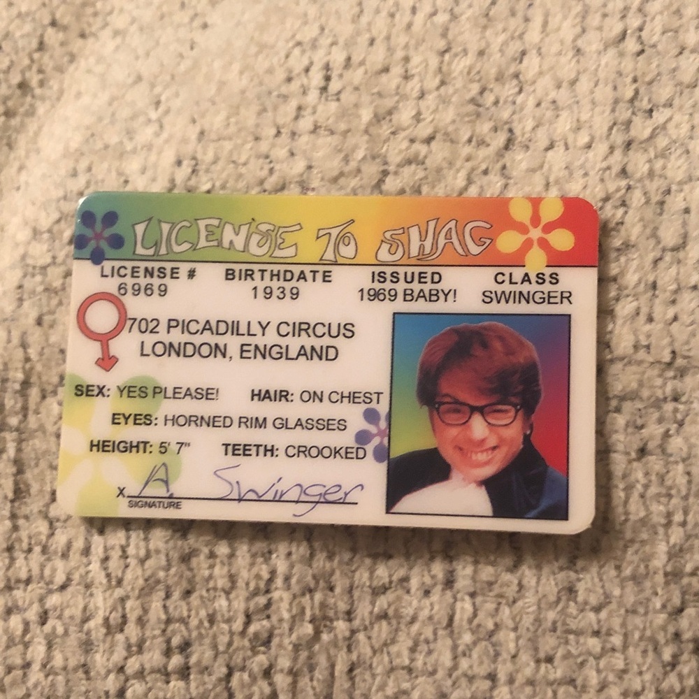 Austin Powers License To Shag Card Magnet- Novelty ID 🕺☮️